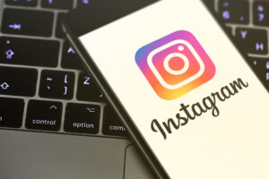 Instagram app icon on the phone screen