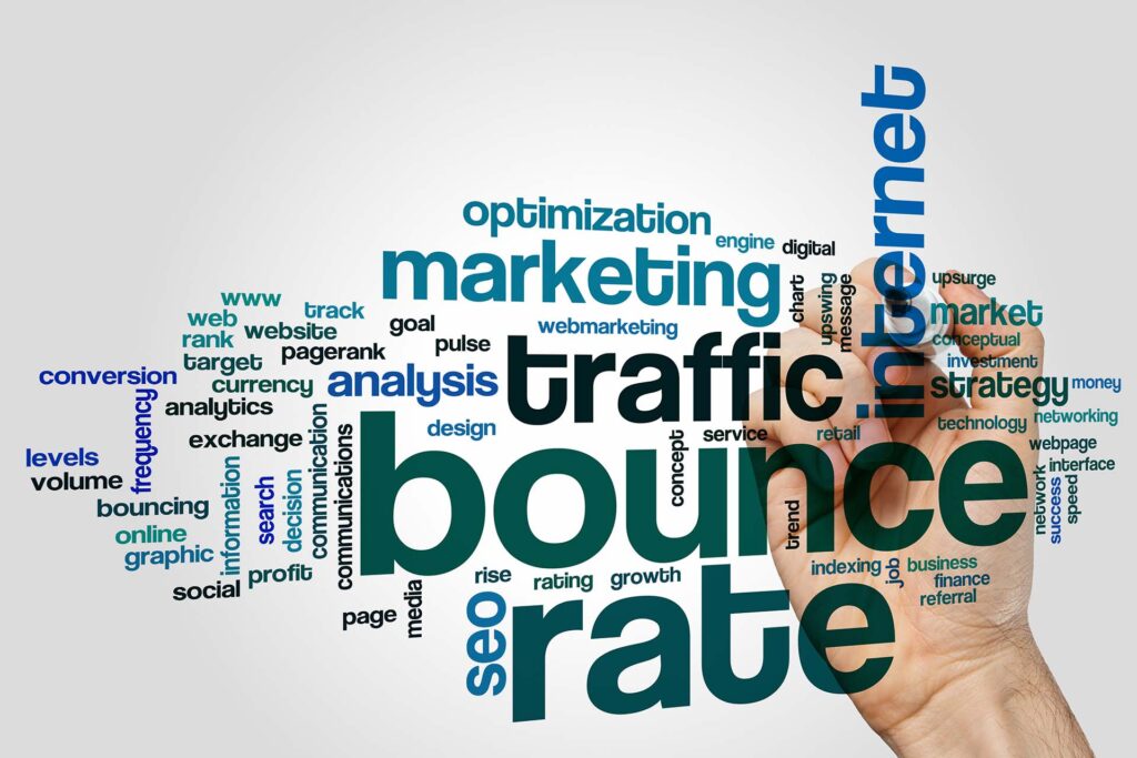 Bounce rate concept word cloud background